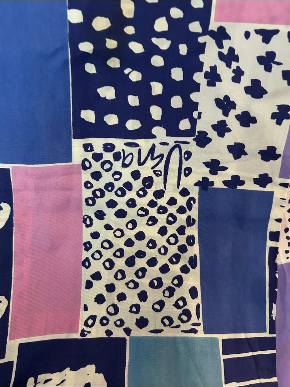 Vintage silk patchwork print scarf